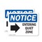 Signmission Entering Quiet Zone (Right Arrow), 14 in W x Rectangle, Plastic OS-2PACK-NS-P-1014-L-12094 - alternate 1